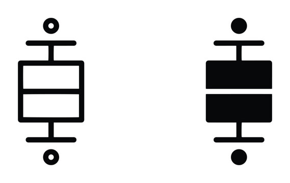 Box Plot Icons, Statistical Data Visualization, Data Analysis Symbols, Black and White Vector Graphics
