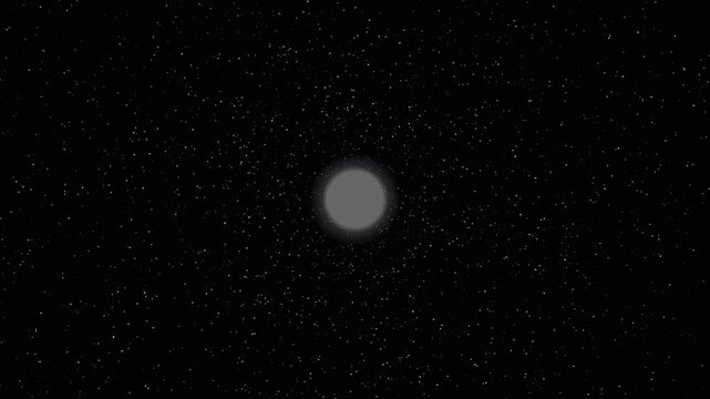 A bright glowing star centered amidst a vast and dark field of distant space