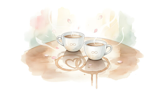 Elegant white porcelain tea set on wooden table with soft lighting
