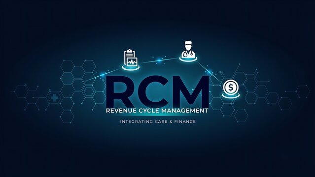Revenue cycle management infographic with care and finance icons