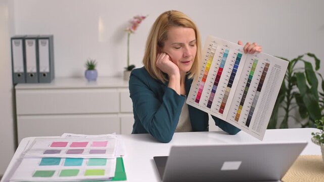 Unhappy graphic designer complaining during a video call with a client