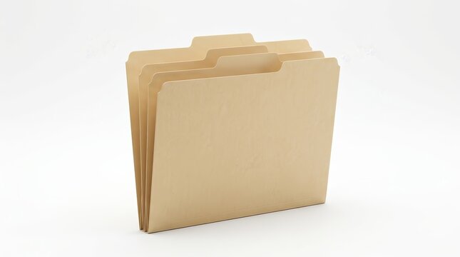 Manila file folder with three tabs for office organization and document storage.