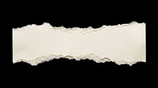 Textured off white paper piece featuring irregular torn edges.