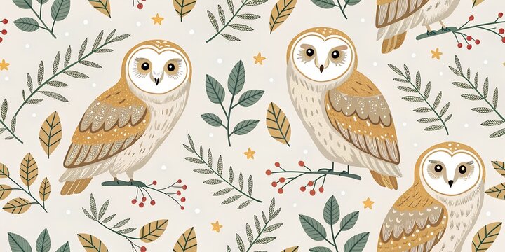 seamless pattern with owl