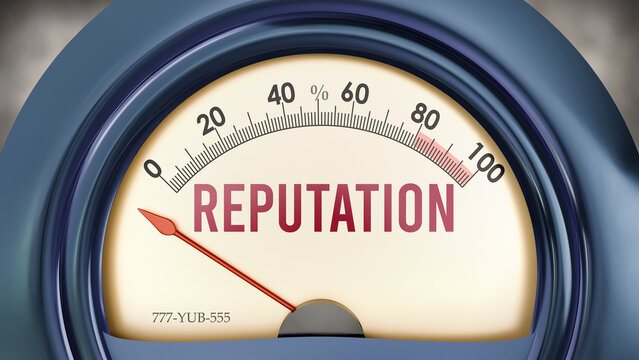 Reputation that hits less than zero, showing an extremely low level of reputation, none of it, insufficient. Minimum value, below the norm. Lack of reputation. ,3d illustration