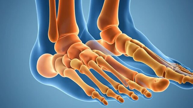 3d medical illustration of human lower leg and foot skeletal anatomy
