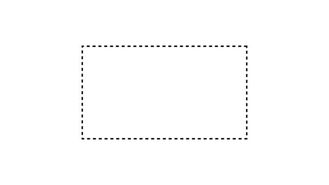 Dotted line rectangle frame animation on white background. Motion graphics of border frame. 4k video with alpha channel.