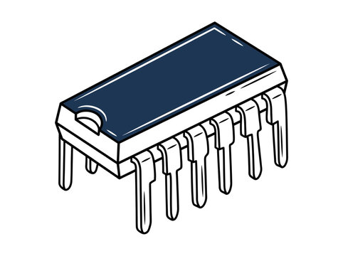 Closeup view of electronic component transistor on a printed circuit board detailed hardware technology and circuitry
