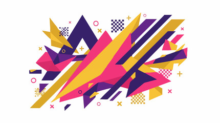 Fototapeta premium Abstract geometric background with colorful shapes and dynamic lines