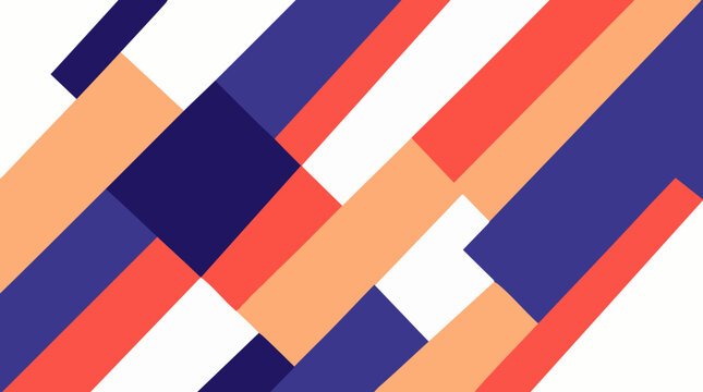 Abstract geometric pattern with diagonal lines and colorful rectangles