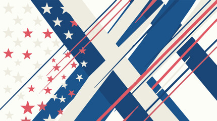 Fototapeta premium Abstract Geometric Patriotic Background with Stars and Red White Blue Stripes