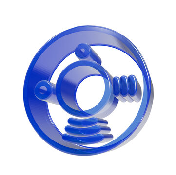 Circular navigational hub icon rendered as a translucent blue digital element signifies connectivity and centralized communication systems.