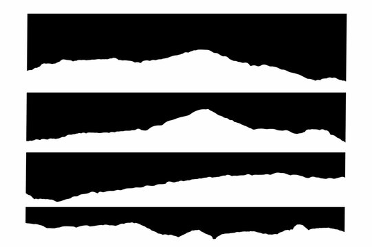 Collection of ripped paper borders and stripes vector illustration	
