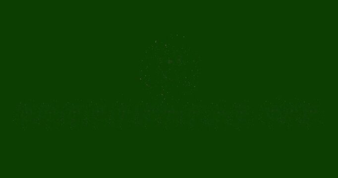 Happy Valentine&rsquo;s Day Fireworks Text Isolated on Green Screen