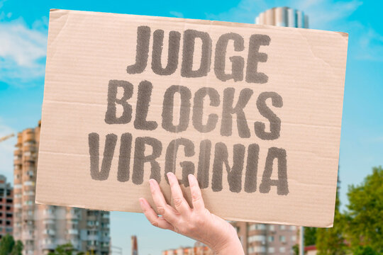 "Judge blocks Virginia" First Amendment grounds cited. FIRST. AMENDMENT. GROUNDS. CITED. BLOCK.