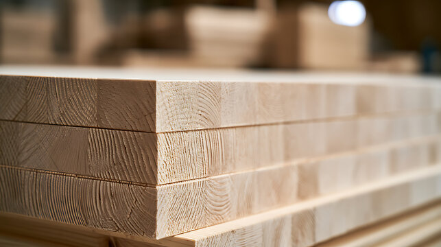 Close-up of cross-laminated timber CLT panel edge in modern timber construction
