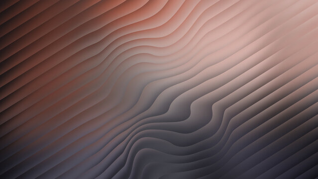 Abstract background featuring smooth wavy diagonal gradient lines in elegant brown and peach muted tones