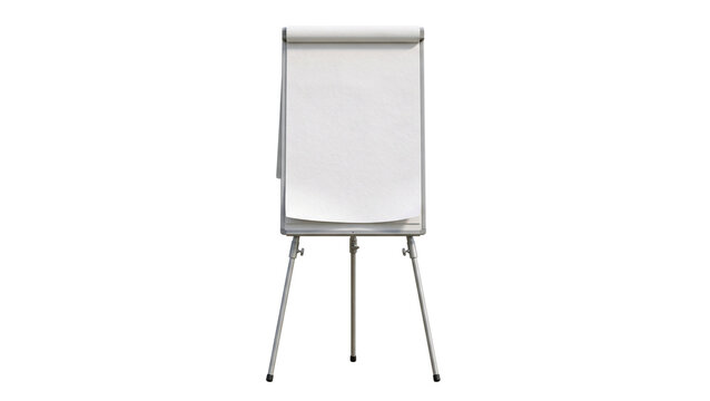 White flip chart paper on a silver tripod stand, ideal for business meetings, presentations, educational settings, and brainstorming sessions