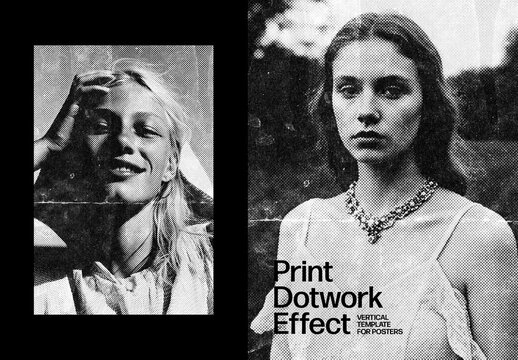 Dotwork Print Effect For Poster And Print Design