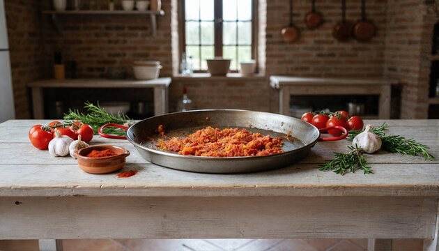 Traditional sofrito base with fresh garden ingredients