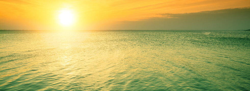 Seascape in the evening. Sunset over the sea