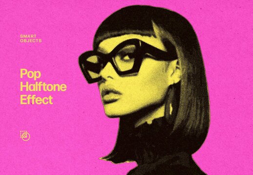 Pop Halftone Photo Effect For Poster And Social Media Design