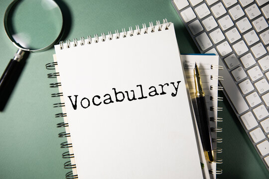 Vocabulary word on white paper