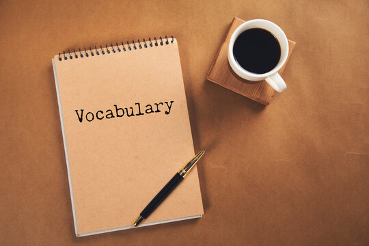 Vocabulary word on white paper