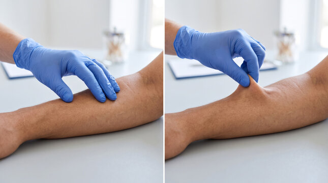 Skin hyperextensibility stretchy skin Ehlers Danlos syndrome, close up medical comparison demonstrating abnormal skin elasticity and connective tissue disorder