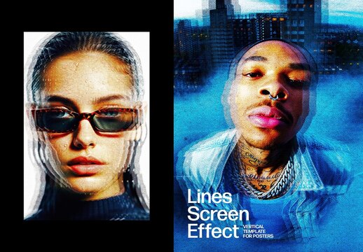 Screen Lines Effect For Poster And Print Design
