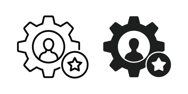 Skills icon vector set, black solid silhouette symbols for abilities talent professional development, clean minimal career illustration design

