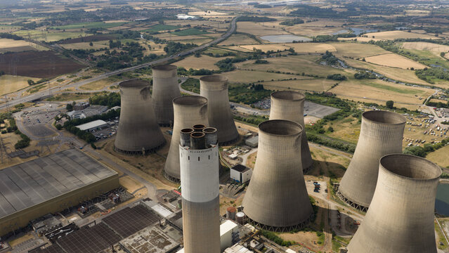 Aerial view captures decommissioned Ratcliffe coal plant in England