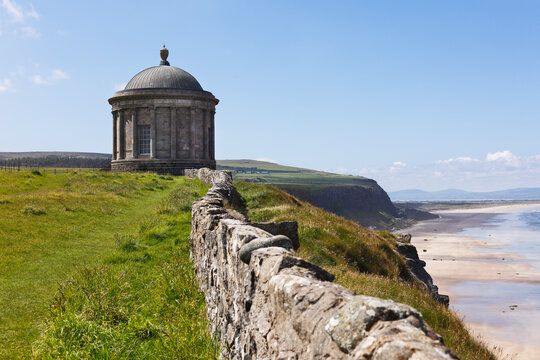 United Kingdom, Northern Ireland, County Derry, View of Mussenden Temple