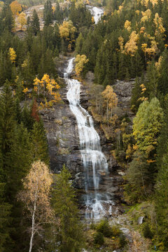 Austria, Carinthia, View of melnikbach waterfall
