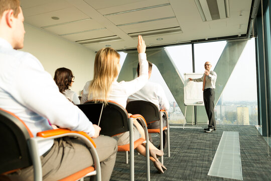 Group of businesspeople attending a seminar