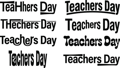 Obraz premium Collection of various teachers day typography designs for holiday greeting cards