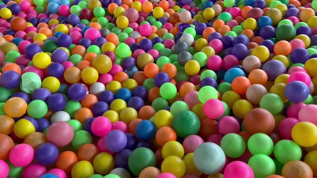 Colorful plastic balls in a children playground ball pit