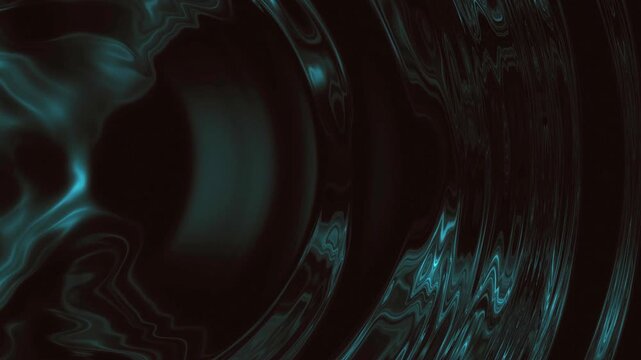 Dark cyan waves pulse outward through a deep shadow void in a 3D render loop crafted for atmospheric gaming UI backdrops and title sequences