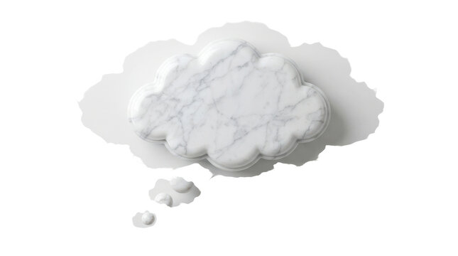 A single white thought bubble icon representing an idea or dream