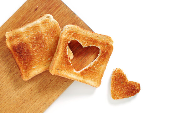 Heart Shaped Toast Bread Breakfast