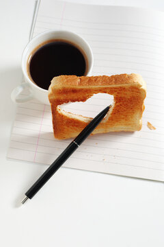 Heart Shaped Toasts with Coffee