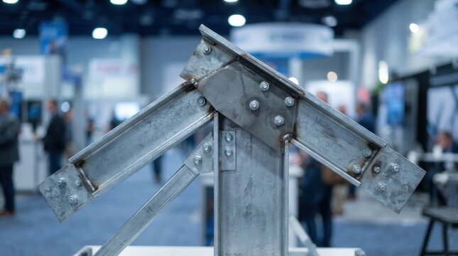 Steel gable frame connection with gusset plate, anchor bolts, diagonal bracing, galvanized beam ends, and structural code transition display