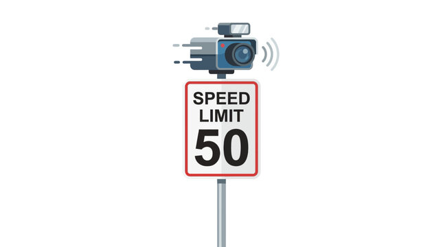 Speed Camera on Speed Limit Sign