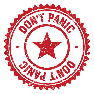 don't panic red grunge round stamp. don't panic stamp