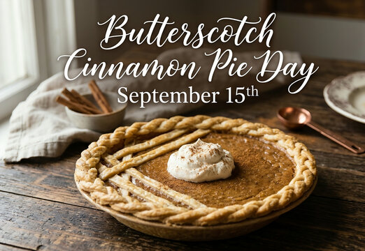 Butterscotch Cinnamon Pie Day September 15th Homemade Dessert