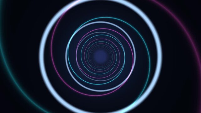 Concentric Neon Ring Animation Seamless Loop