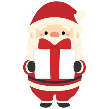 クリスマスプレゼントとサンタクロースのベクターイラスト