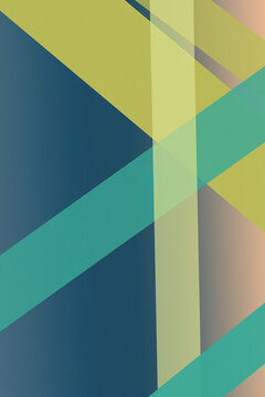 A sophisticated arrangement of angular forms and vertical bands combines teal, olive, lime, and muted gray tones for contemporary interiors, posters, textiles, and digital layouts.