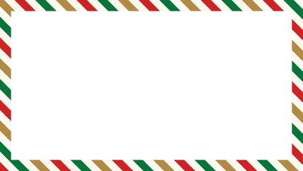 Obraz premium クリスマスのストライプフレーム、16対9の横長サイズ