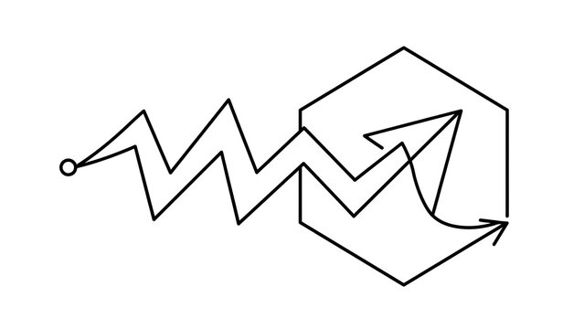 Abstract geometric line art on white background.